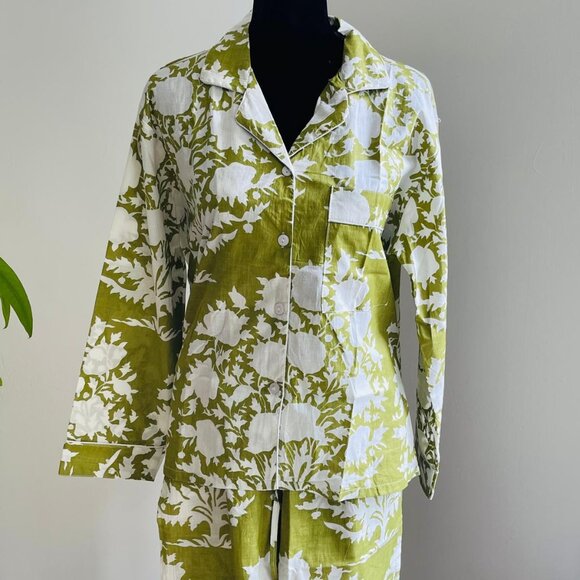 BRAND NEW Hand block print Long Pajamas Set Night Wear Cotton Pajamas Set - Picture 7 of 7